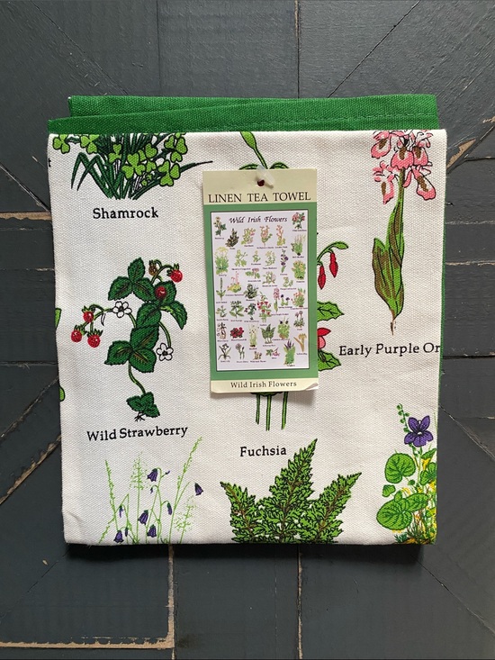 Other - ☘️Linen Tea Towel☘️Wild Irish Flowers